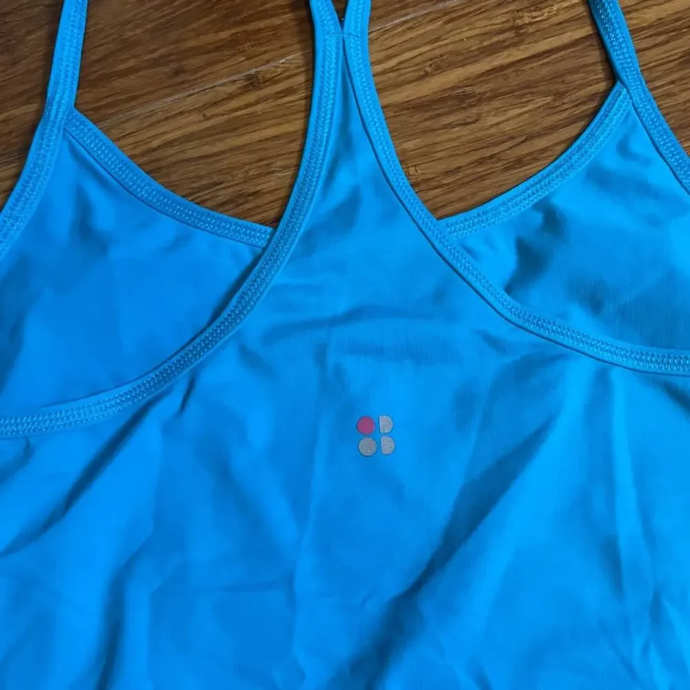 Sweaty Betty Blue Racerback Thin Strap Workout Tank Top in Small - Picture 3 of 4